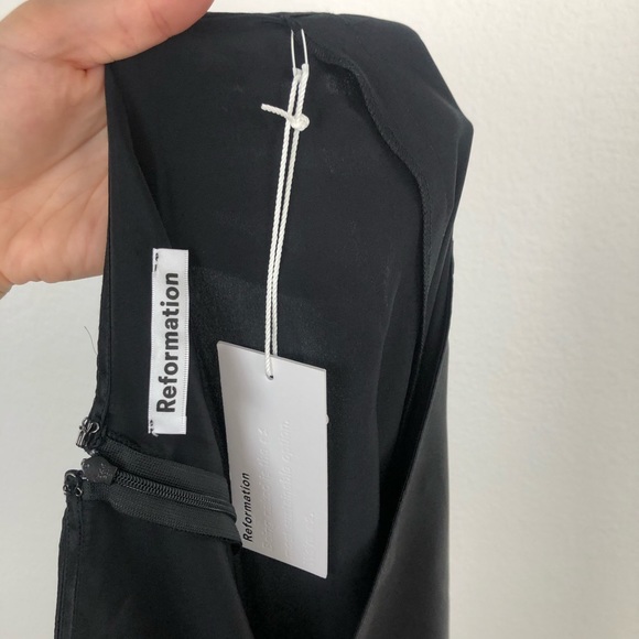 Reformation Pigalle Black Satin Silk Midi Skirt 10 - Picture 8 of 8